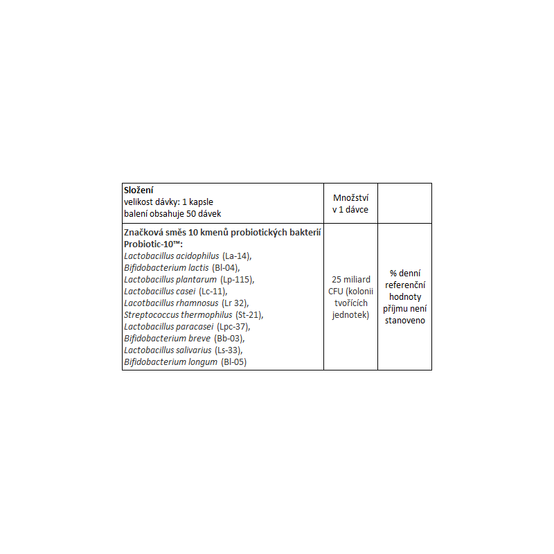 Now® Foods NOW Probiotic-10, probiotika, 25 miliard CFU, 10 kmenů, 50 rostlinných kapslí Obrázek
