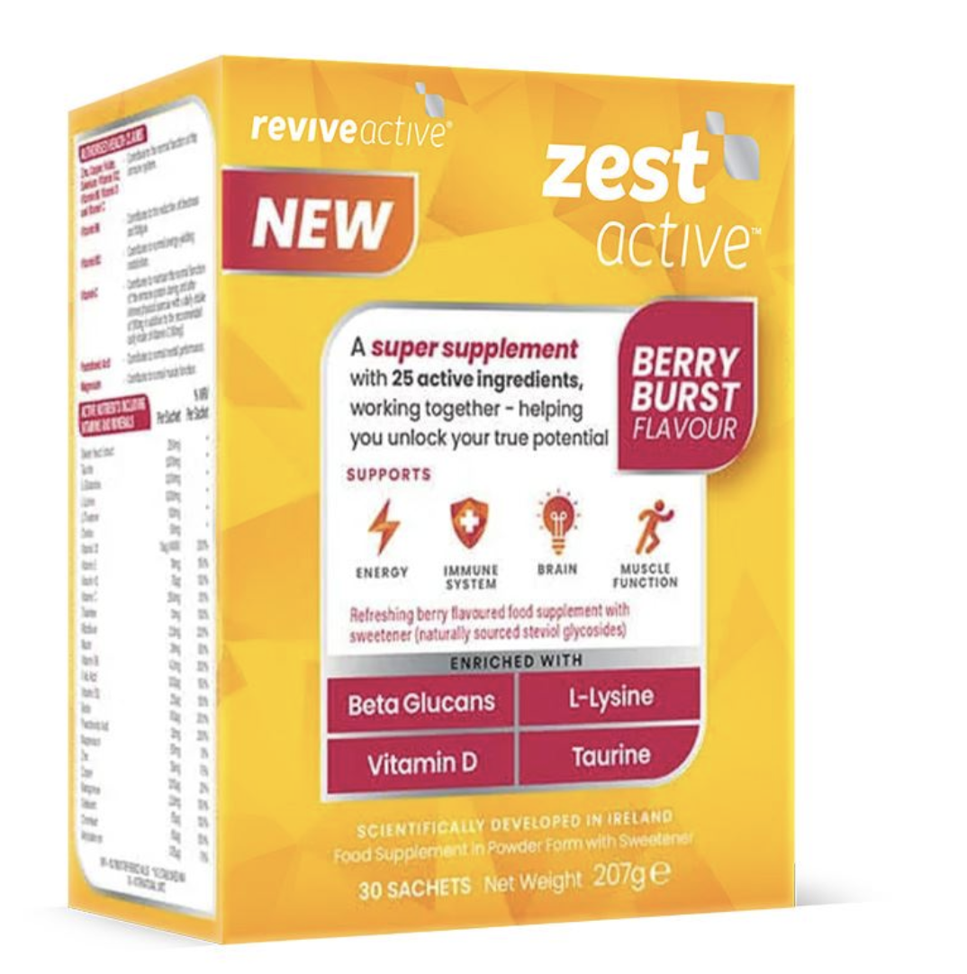 Revive Active Zest Active, podpora imunity a energie, lesní plody, 30 sáčků