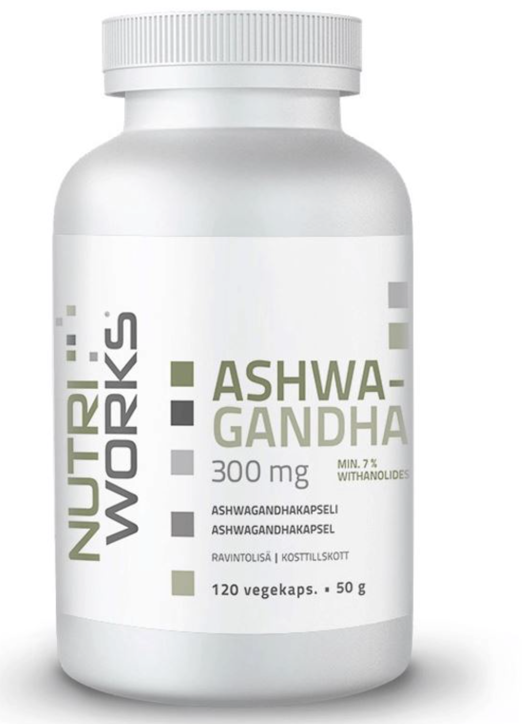 NutriWorks Ashwagandha, 300 mg, 120 rostlinných kapslí