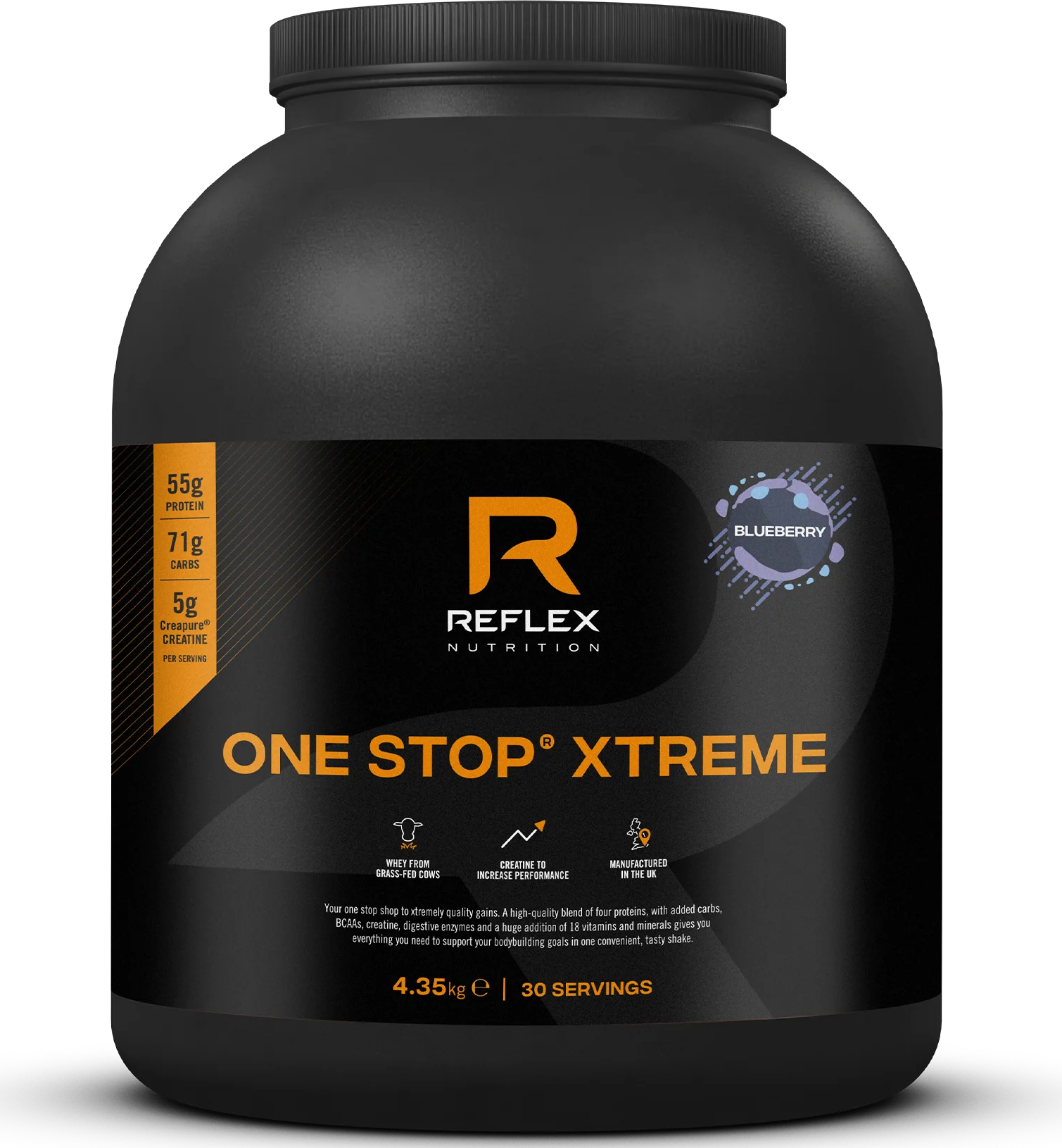 Reflex One Stop Xtreme, výživa svalů, borůvka, 4,35 kg