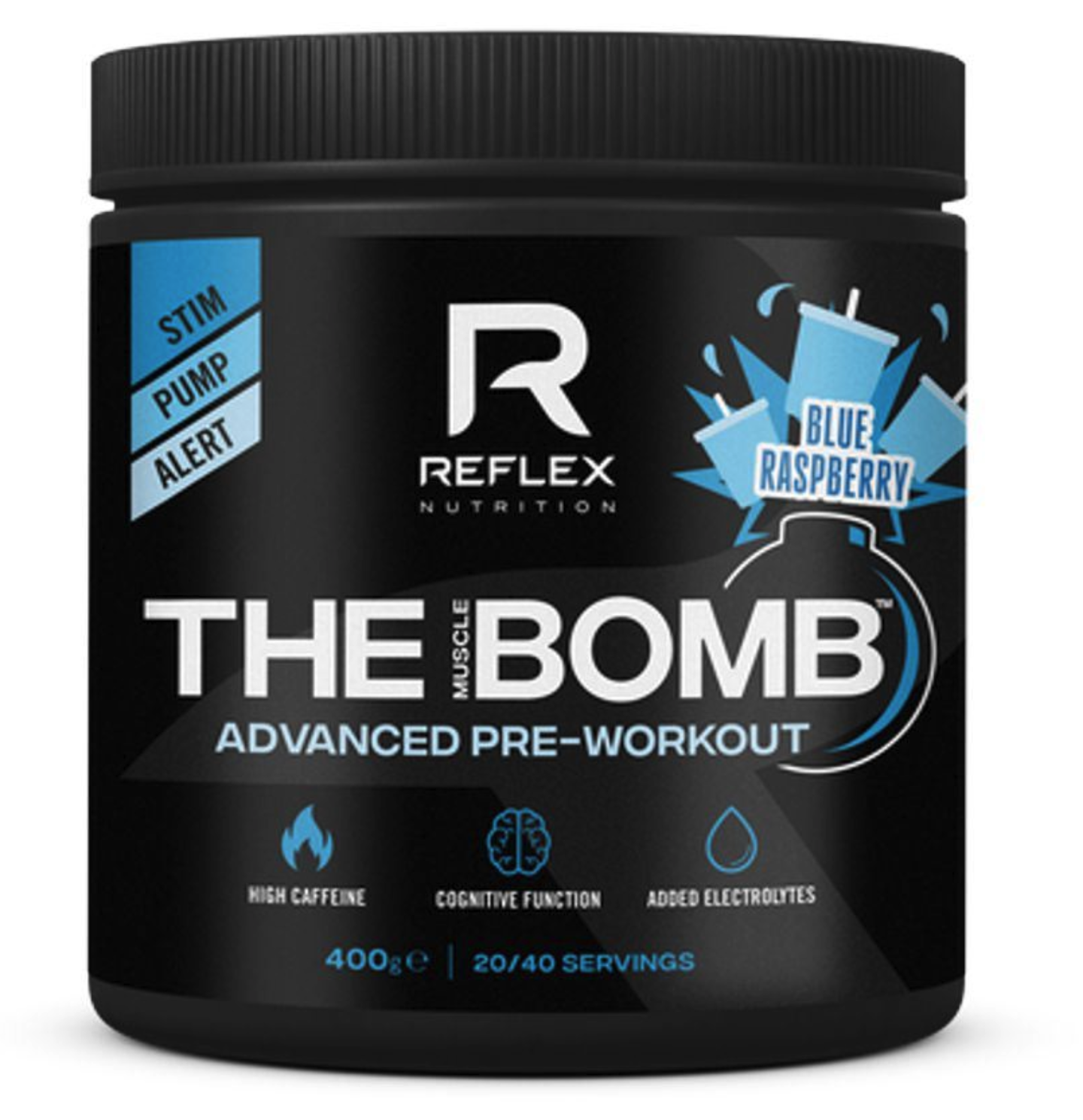 Reflex The Muscle Bomb, výživa svalů, modrá malina, 400 g