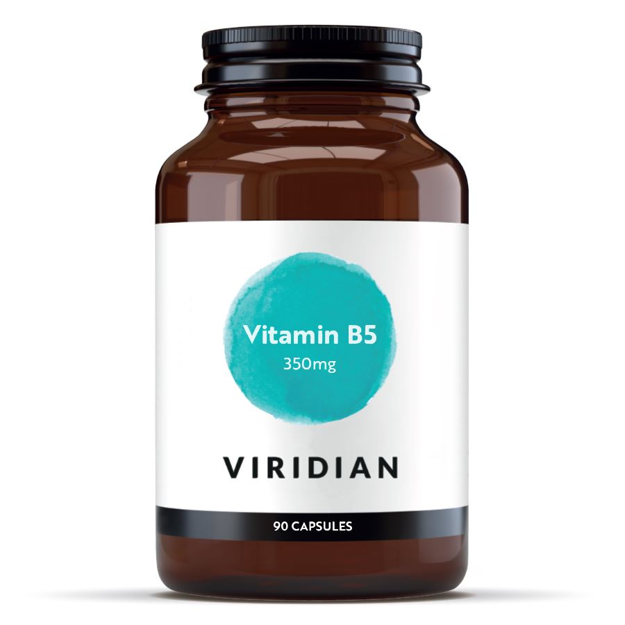 Viridian Vitamin B5, 350 mg, 90 vegan kapslí Vitamín B5 pre energiu a mentálny výkon, doplnok stravy