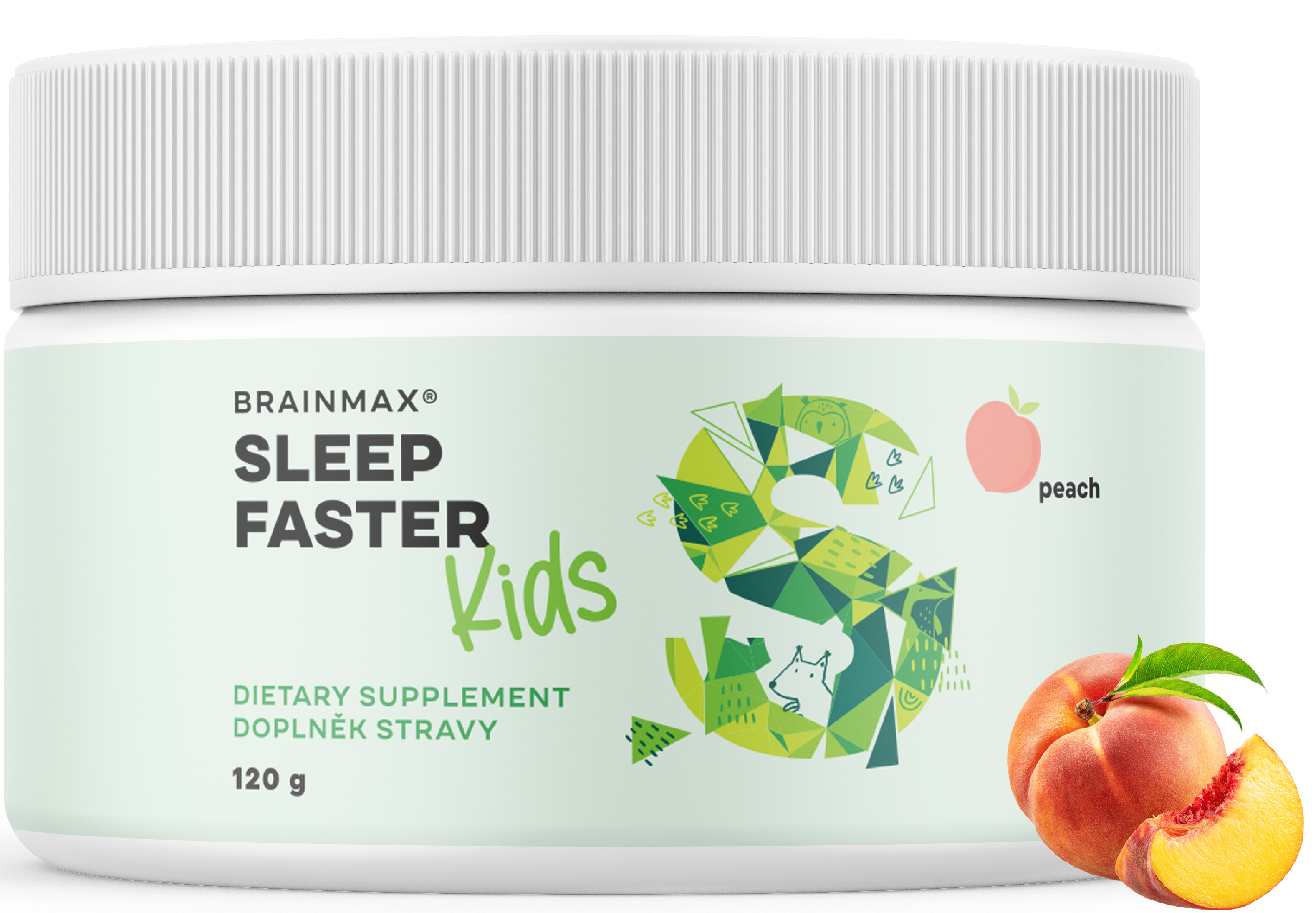 BrainMax KIDS Sleep Faster, Broskyňa, 120 g