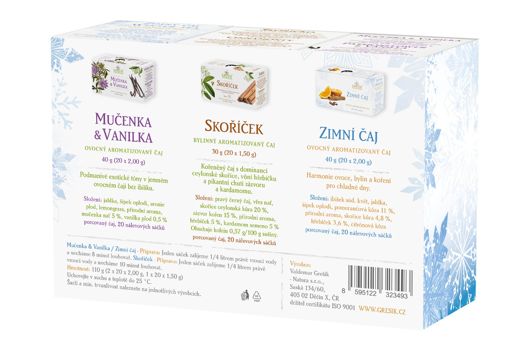 Grešík Dárkové trio Vůně zimy 60 sáčků Obrázek