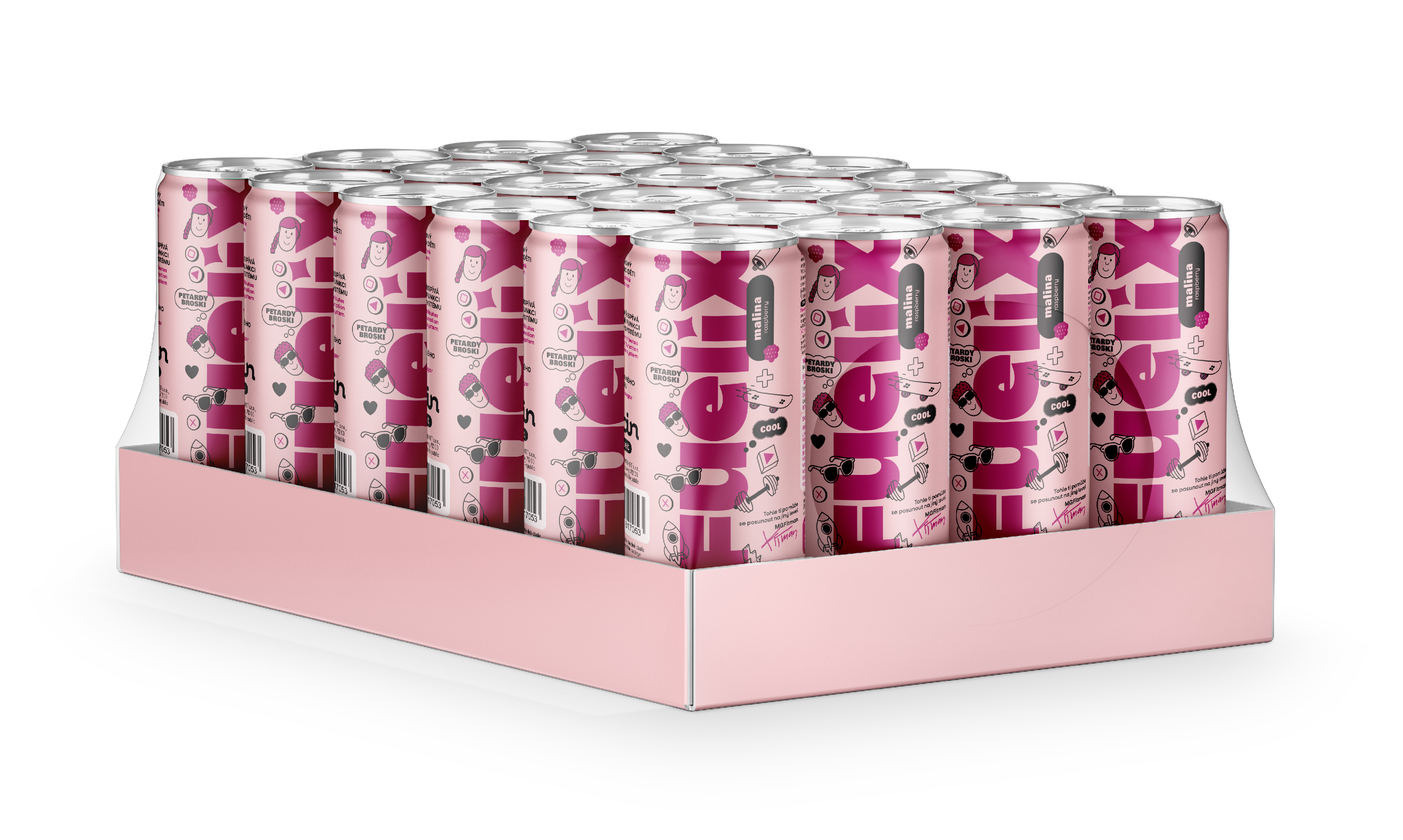 BrainMax FUELIX DRINK, malina, 24 x 250 ml