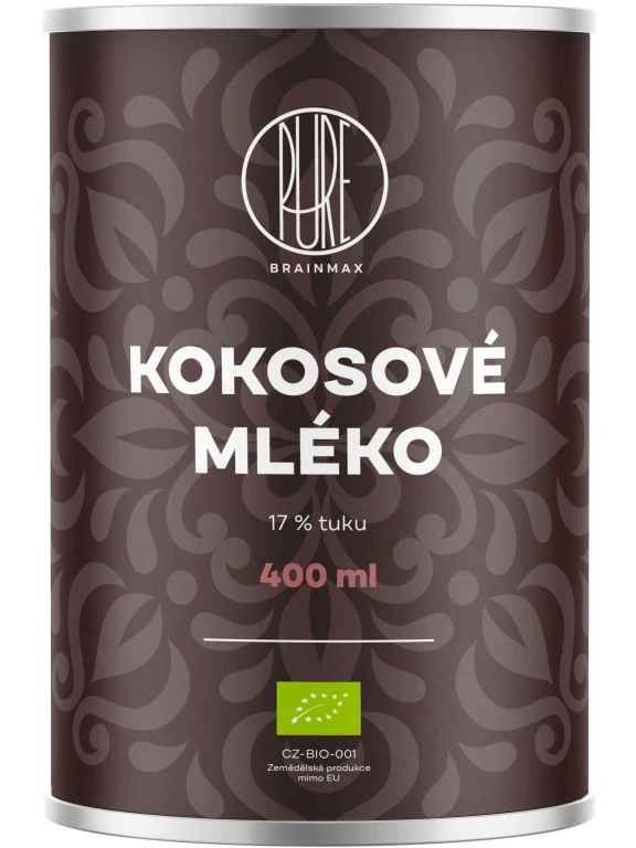 BrainMax Pure Kokosové mléko 17% tuku, BIO, 400 ml