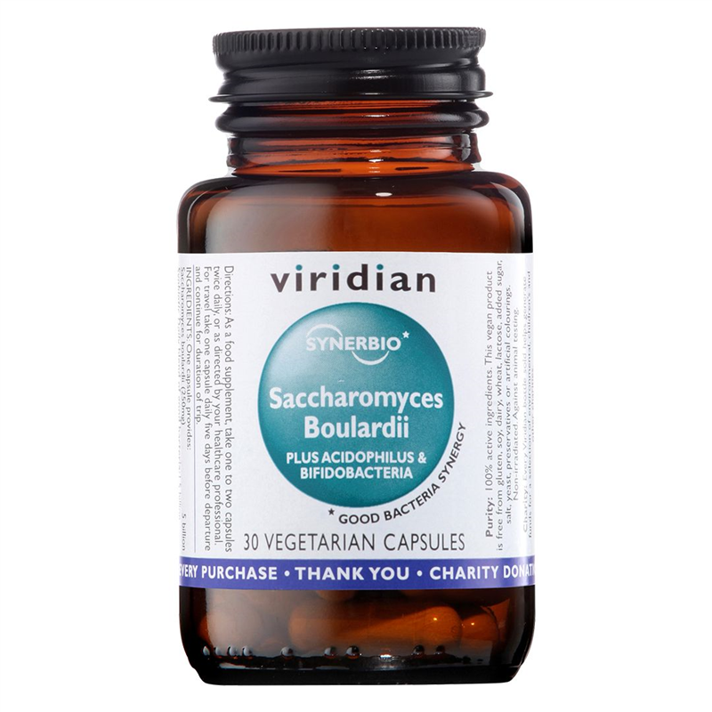 E-shop Viridian Saccharomyces Boulardii 30 kapslí (cestovní probiotika)