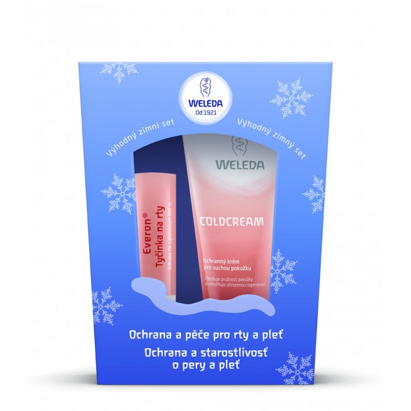 E-shop Weleda výživný krém Coldcream 30 ml + Tyčinka na rty Everon 4,8 g dárková sada