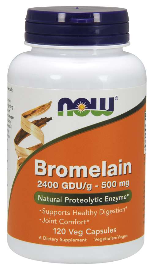 E-shop NOW® Foods NOW Bromelaín, 500 mg, 120 rastlinných kapsúl