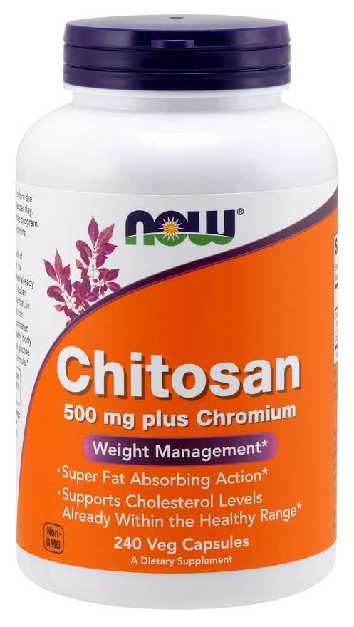 E-shop NOW® Foods NOW Chitosan, 500 mg Plus chromium, 240 veg. kapsúl