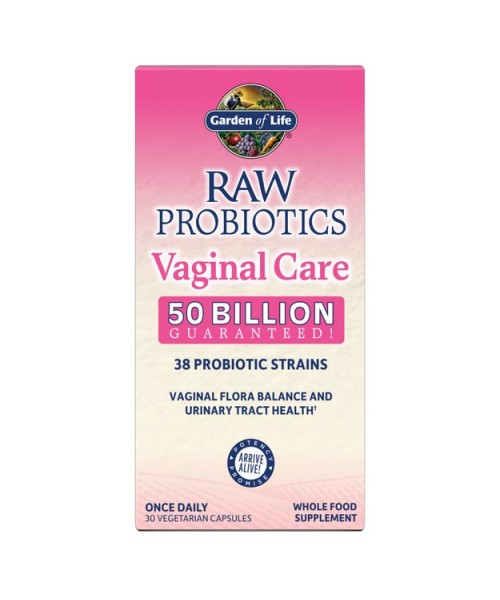 E-shop Garden of life Raw Probiotics vaginal care (probiotiká pre ženy, vaginálna starostlivosť), 50 mld. CFU, 38 kmeňov, 30 rastlinných kapsúl