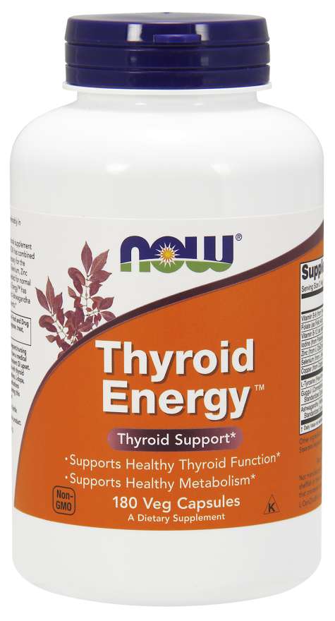 Now® Foods NOW Thyroid Energy (Štítná žláza), 180 rostlinných kapslí Obrázek