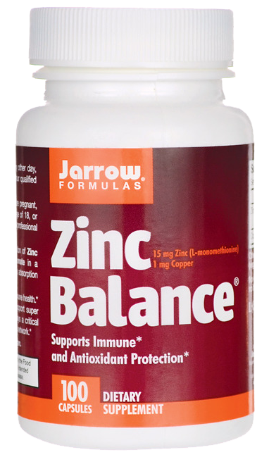 E-shop Jarrow Formulas Zinc Balance, L-methionin zinok L-OptiZinc + meď, 15 mg, 100 kapsúl
