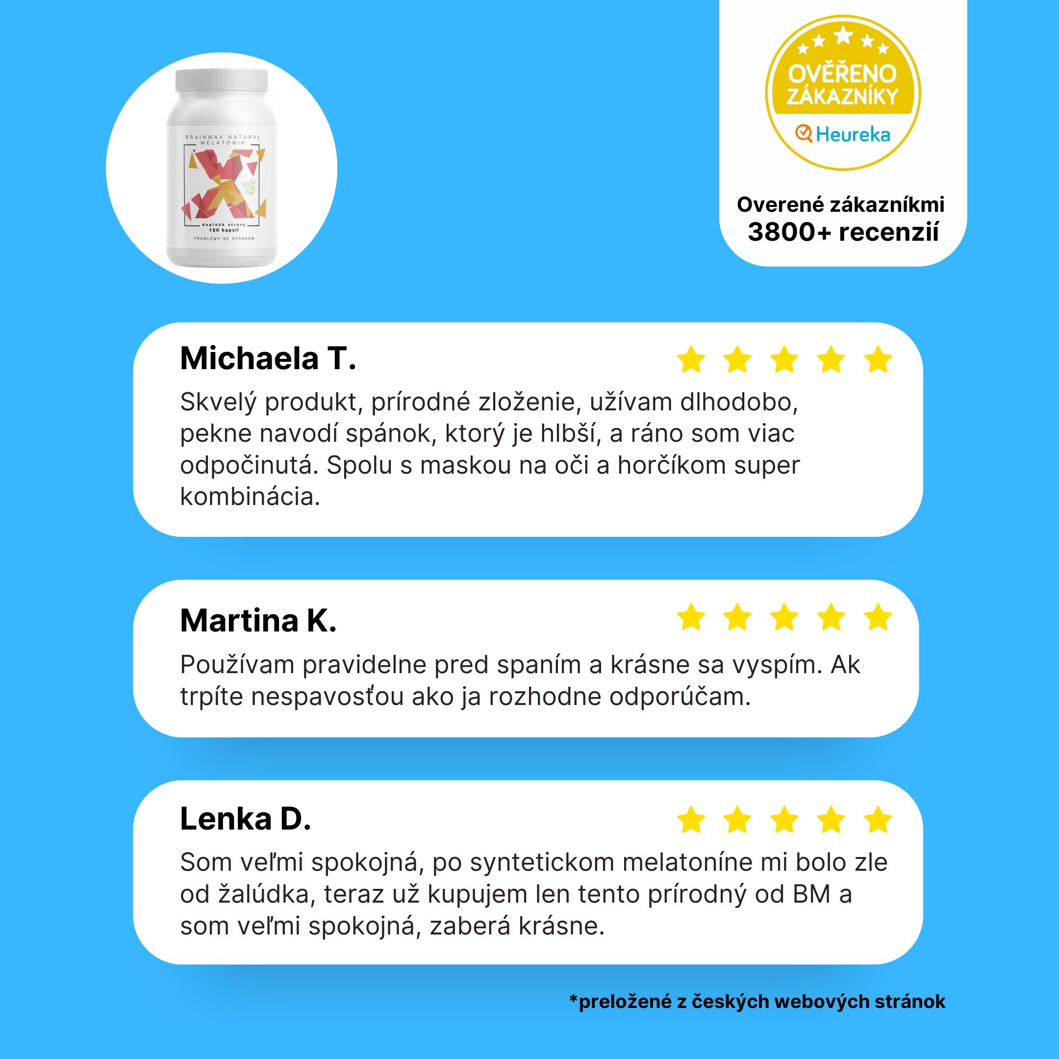 BrainMax Natural Melatonin, 120 rostlinných kapslí Obrázek