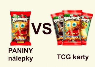 🧠 Brainrot od Panini: TCG karty vs. nálepky 🎴 TCG karty = 2× víc zábavy! Sbíráš i hraješ. • 7 karet v balíčku (vždy 1...