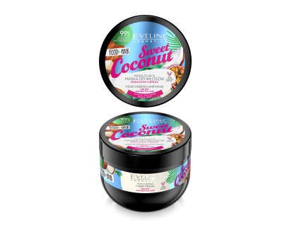 EVELINE Sweet coconut maska na vlasy pre hydratáciu a lesk 500ml