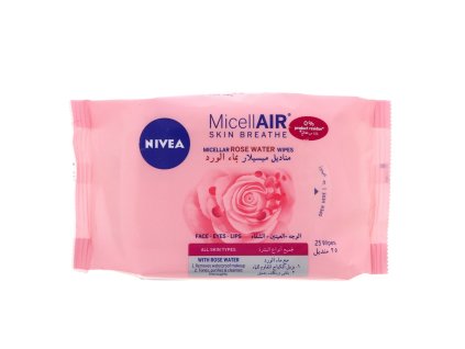 NIVEA Rose Water micelárne  čistiace pleťové obrúsky 25ks