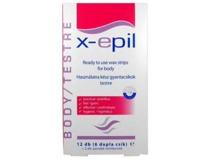 X-epil na telo- depilačné prúžky 12ks