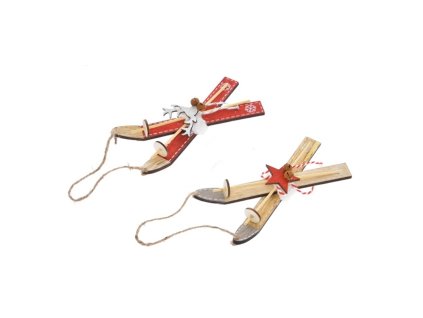 Lyže na zavesenie z dreva 17x7x0,4cm 1ks