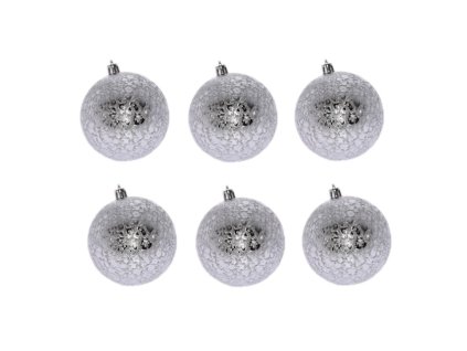Plastové gule s ľadovým efektom 8cm strieborne