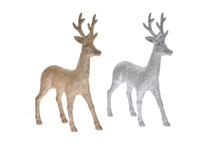 Jeleň z polystyrénu 34cm zlatý