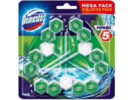 Domestos Power 5 Pine tuhý WC Blok 3x55g