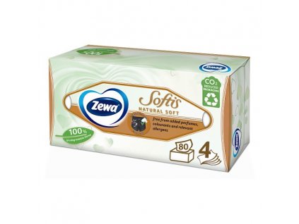 Zewa Softis Natural Soft Box papierové vreckovky 4vrstvové 80ks