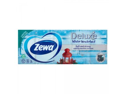 Zewa Deluxe Winter Wonderland papierové hygienické vreckovky 10 x 10 ks