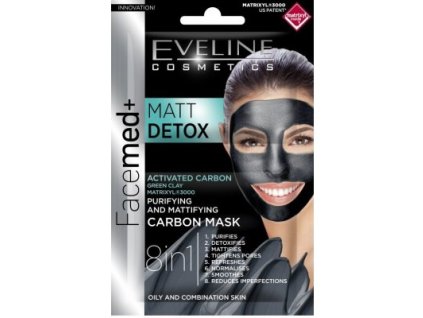EVELINE Facemed+ Matt Detox čistiaca detoxikačná maska s aktívnym uhlím