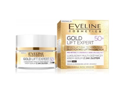 EVELINE Gold Lift Expert 50+ luxusný spevňujúci krém-sérum s 24k zlatom
