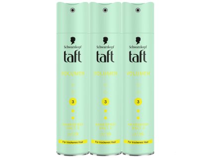 4015100810783 Drei Wetter Taft Wahres Volumen mit extra starkem Halt 250ml 3er Pack vorne 3er ohne Zeichen