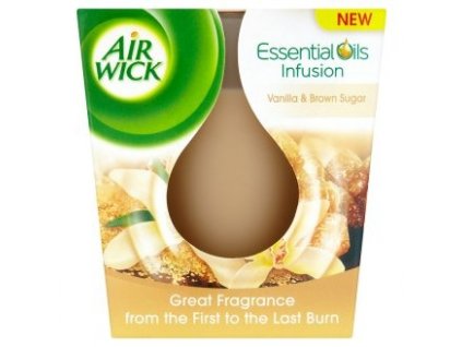 Air Wick Essential Oils Infusion Vanilka a hnedý cukor sviečka 105g