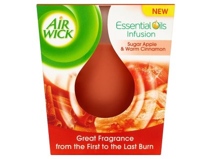 Air Wick Essential Oil Infusion Červené jablko a varené víno sviečka 105g