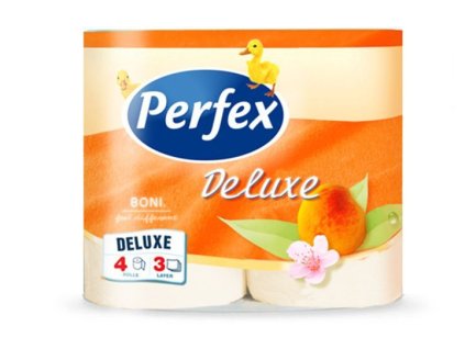 Perfex Deluxe Broskyňa toaletný papier 4ks 3vrst.