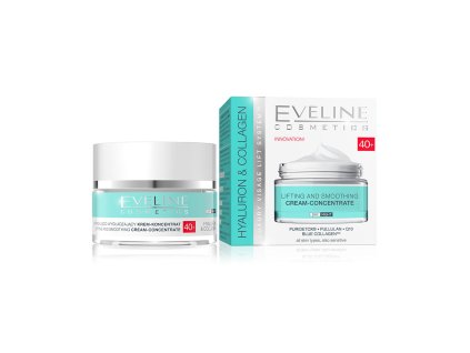 EVELINE Hyaluron & Collagen 40+ hydratačný krém-koncentrát proti vráskam 50ml