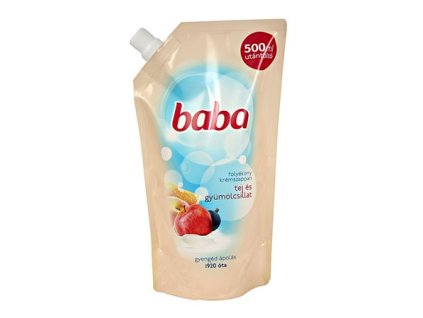 Baba tekuté mydlo náplň Mlieko & Ovocie 500 ml
