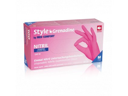 Style Grenadine nitril jednorázové rukavice bez púdru 100ks M