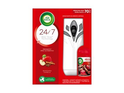Air Wick Freshmatic  JABLKO -škorica 2x 250ml+strojček