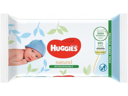 Huggies Natural Biodegradable vlhčené utierky 48ks