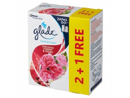 Glade Touch & Fresh Luscious cherry&peony aerosólový osviežovač vzduchu náplň 3ks x10ml