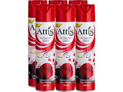 Odswiezacz powietrza Attis spray Anti Tabacco Rose Flower 300ml x 6 szt