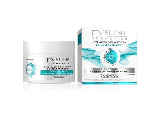 EVELINE Cosmetics 3D Collagen & Elastin denný a nočný krém proti vráskam 50ml