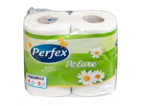 Perfex Deluxe Kamilka toaletný papier 3vrst. 4ks