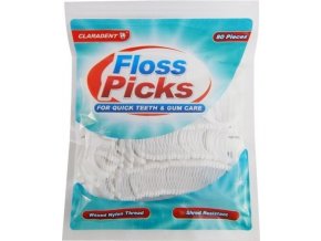 Claradent Floss Picks dentálna voskovaná niť 80 kusov
