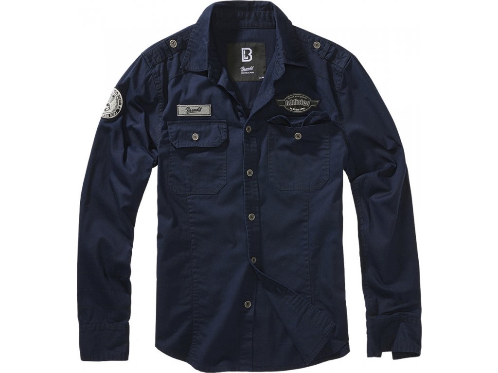 BRANDIT košile Luis Vintageshirt Modrá