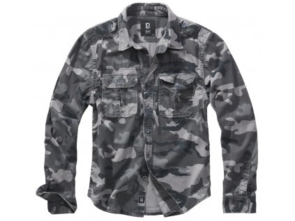 BRANDIT košile Vintage Shirt longsleeve Grey camo