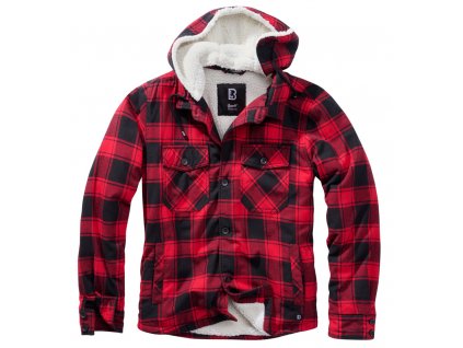 BRANDIT bunda Lumberjacket hooded Červeno-černá