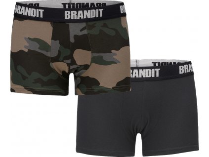 BRANDIT boxerky 2ks/balení - darkcamo/černá