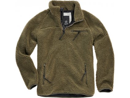 BRANDIT BUNDA Teddyfleece Troyer Olivová