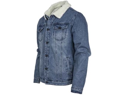 BRANDIT BUNDA Sherpa Denim Jacket Modrá